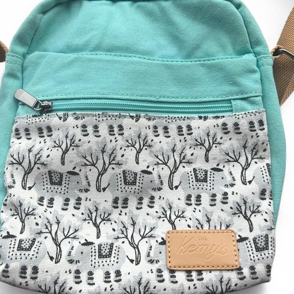Teal‎ and white crossbody bag Kemys Bag